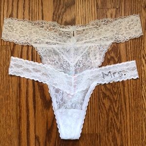 Victoria’s Secret White Lace Thongs!